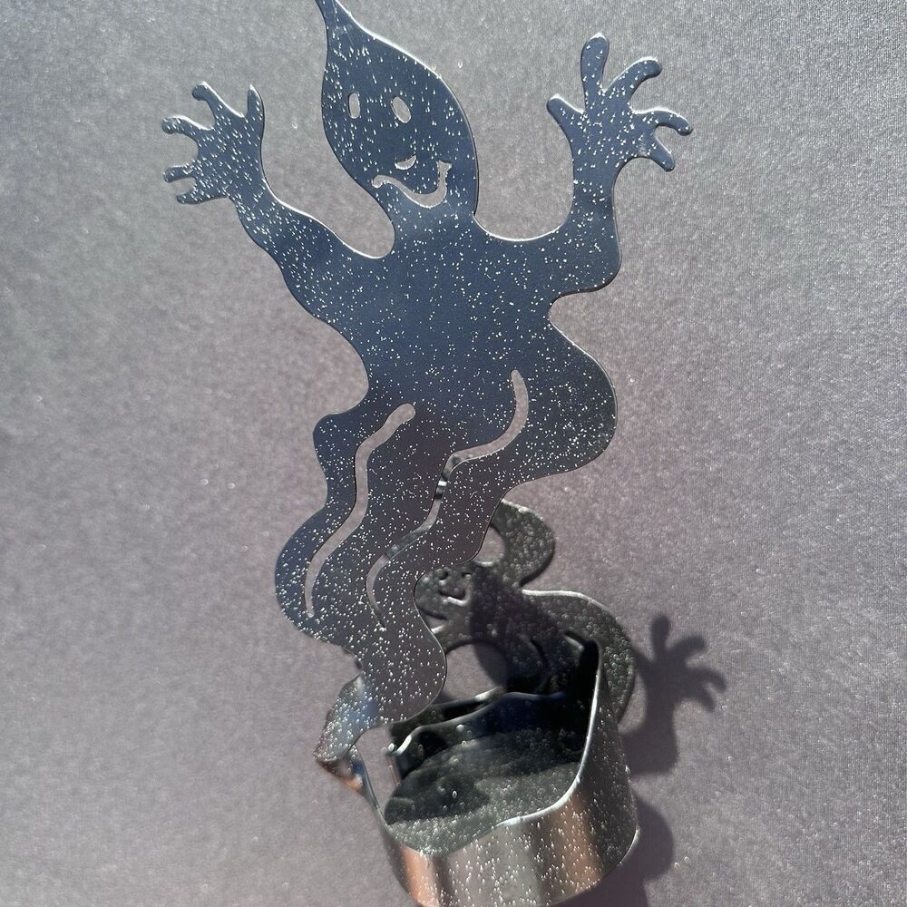 PartyLite ShadowDancers Ghost Votive Holder P7346 Halloween Metal 8″
